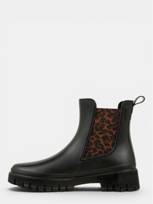 Bottines noires léopard...