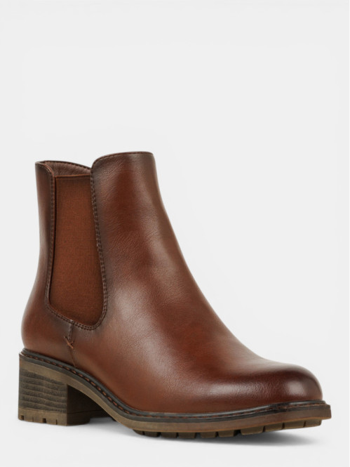 Bottines zippées marrons...