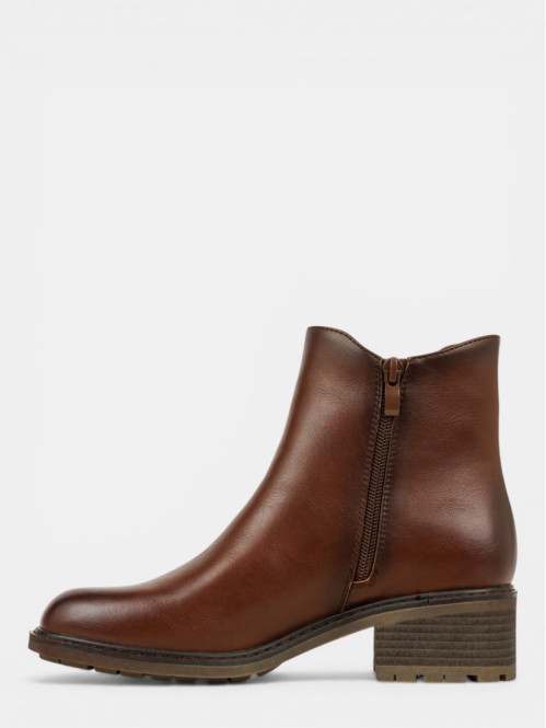 Bottines zippées marrons...