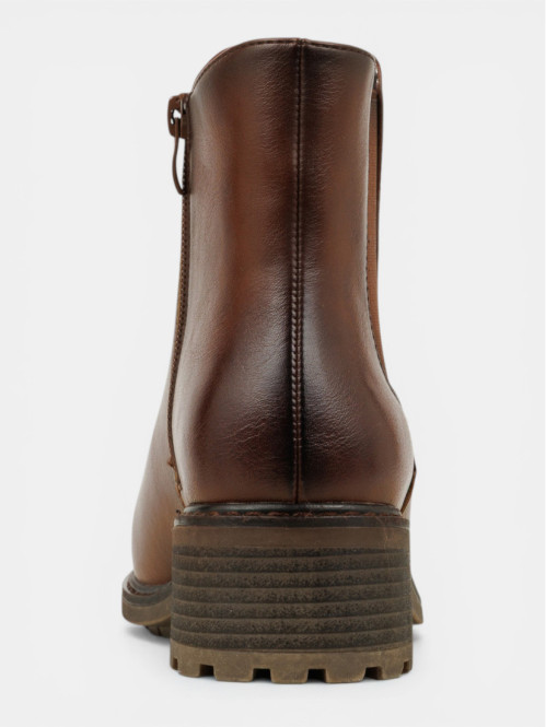 Bottines zippées marrons...