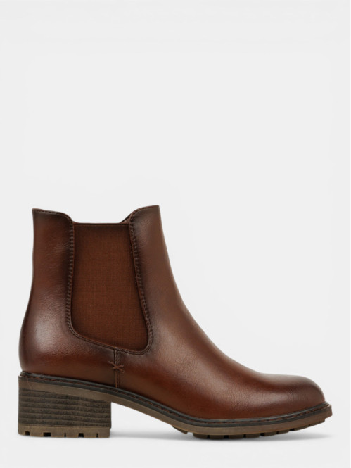 Bottines zippées marrons...