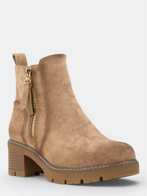Bottines beiges femme à...