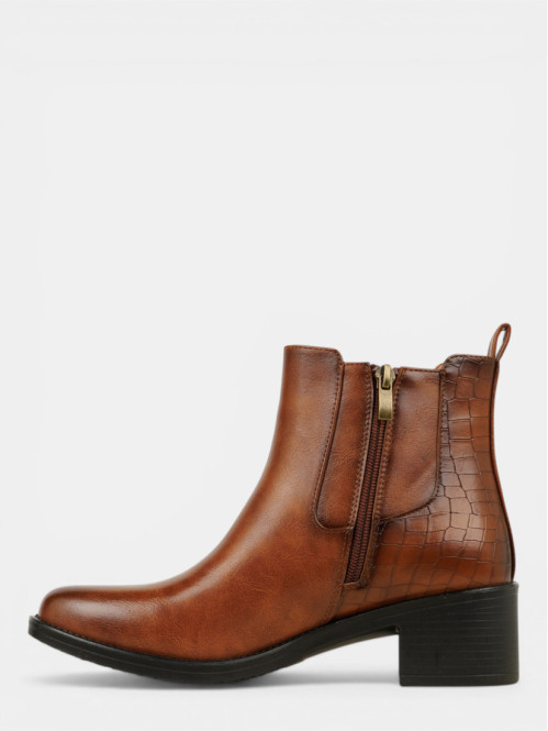Bottines zippées marrons...