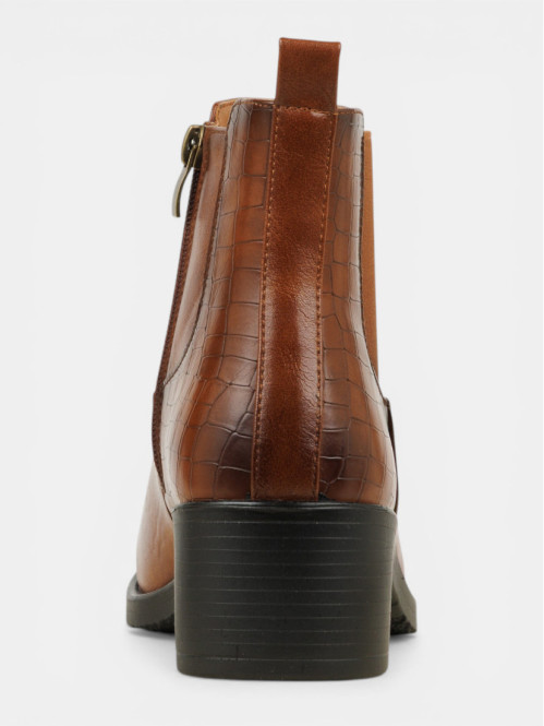 Bottines zippées marrons...