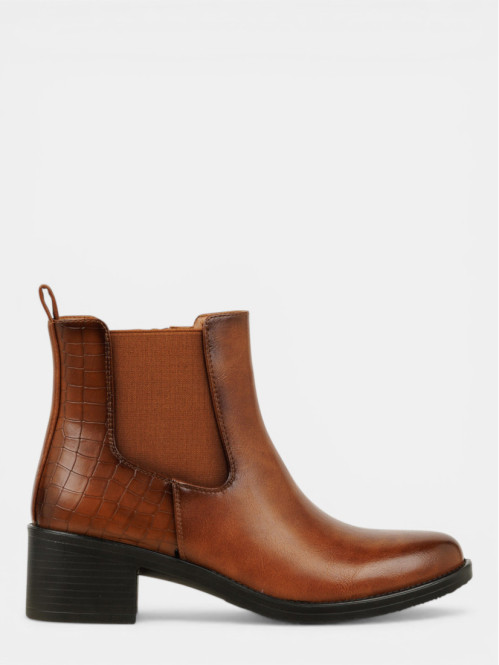 Bottines zippées marrons...