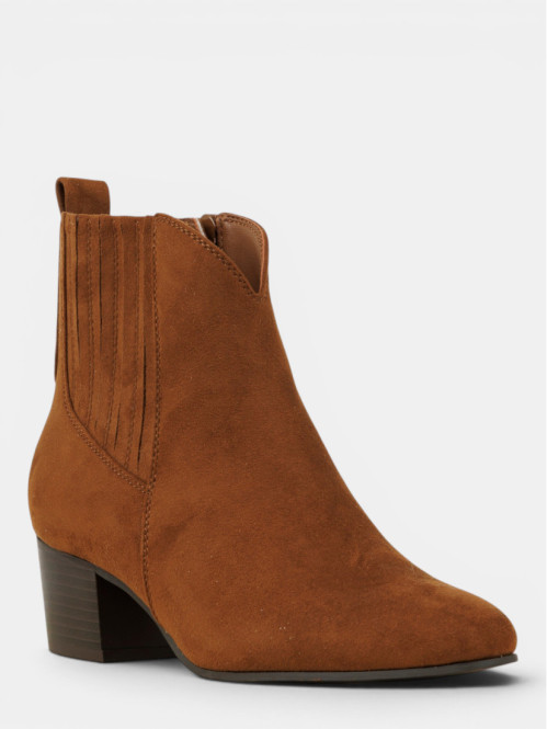 Bottines à talon camel...