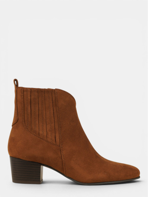 Bottines à talon camel...