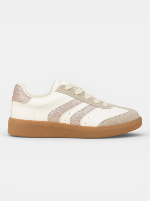 Basket blanche pailletée...
