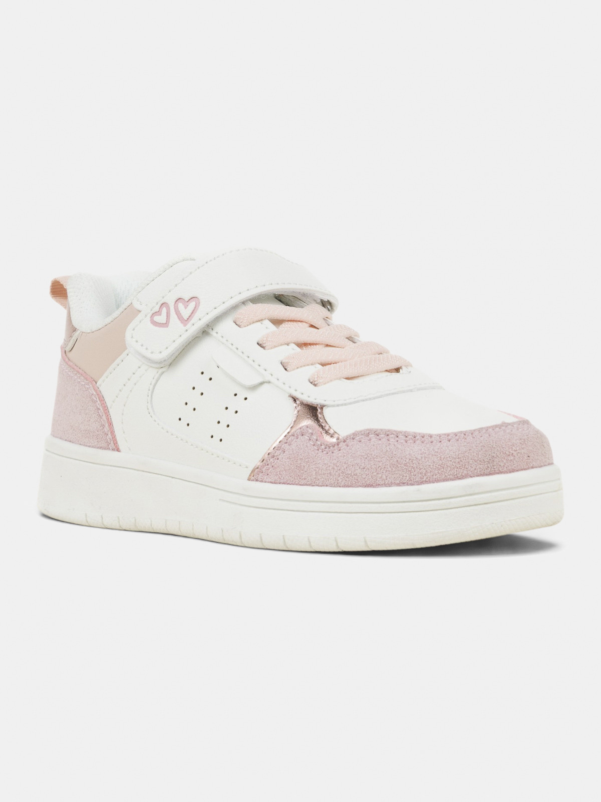 Baskets roses coeurs fille (31-36)