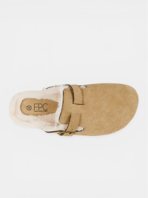 Mules fourrées beige femme...