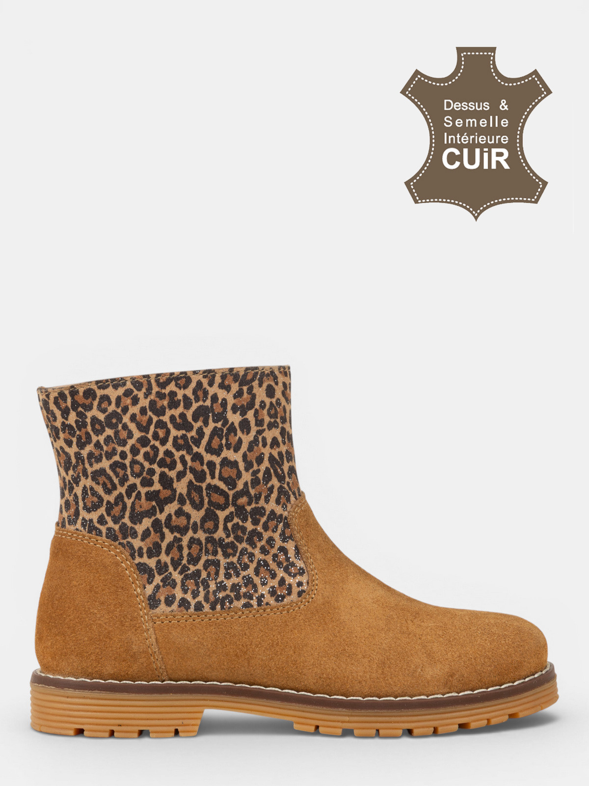Bottine camel léopard fille (24-30)