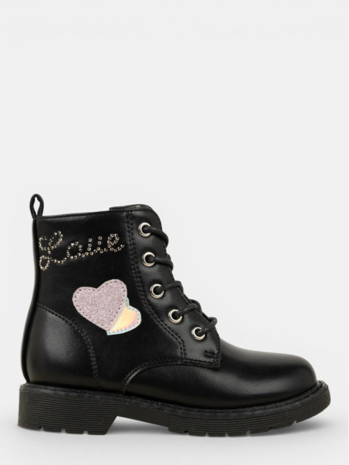 Bottines noires coeurs...