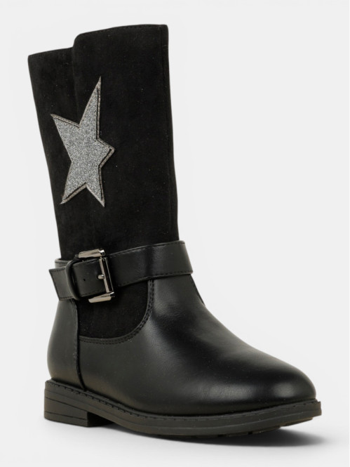Bottes noires étoile fille...