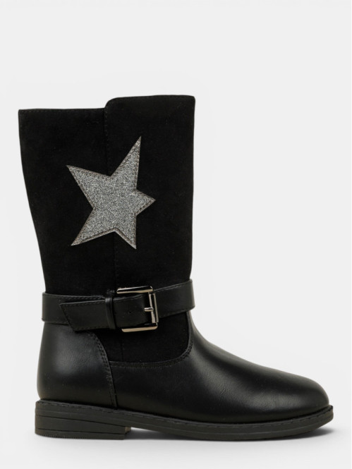 Bottes noires étoile fille...
