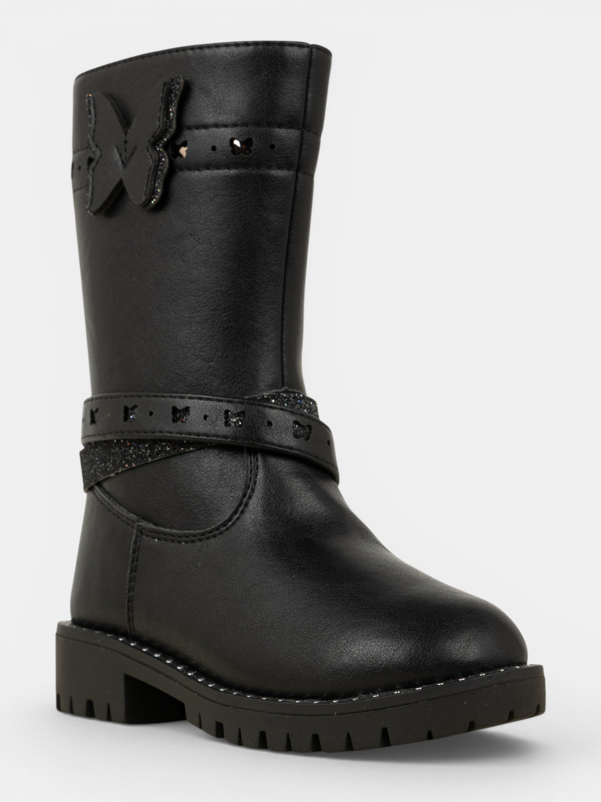 Bottes noires papillon 3D fille (24-30) Bottes noires papillon 3D fille (24-30)