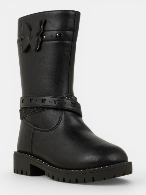 Bottes noires papillon 3D...