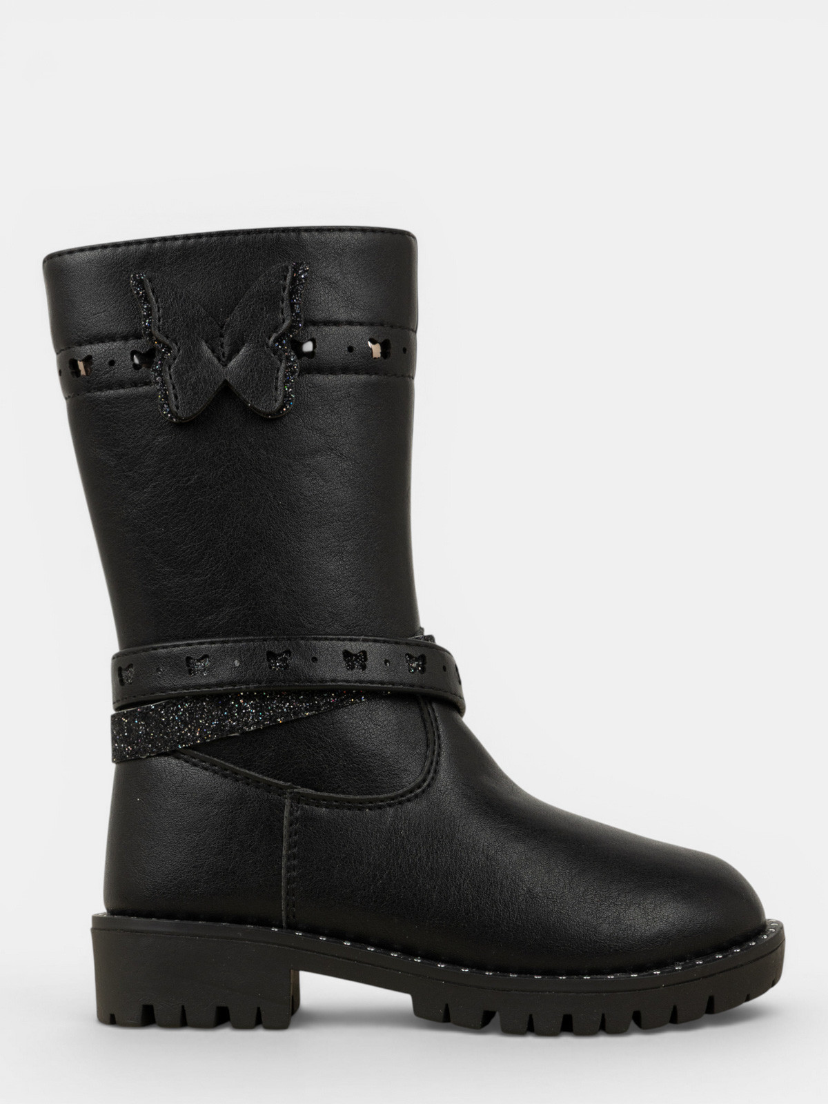 Bottes noires papillon 3D fille (24-30) Bottes noires papillon 3D fille (24-30)