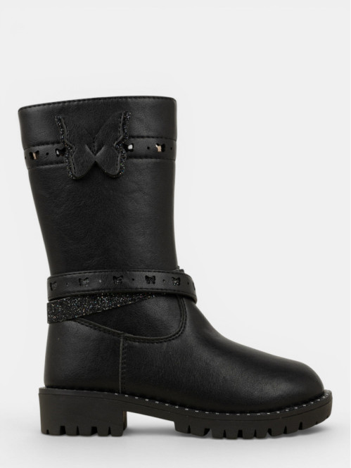 Bottes noires papillon 3D...