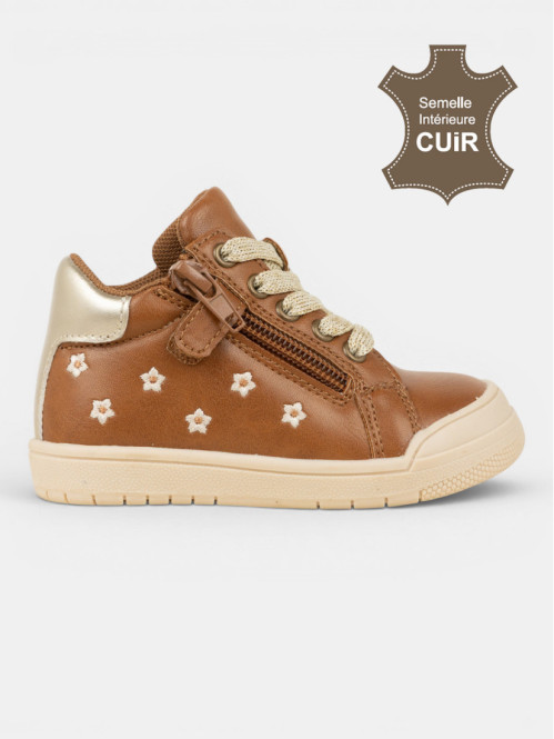 Baskets montantes camel...