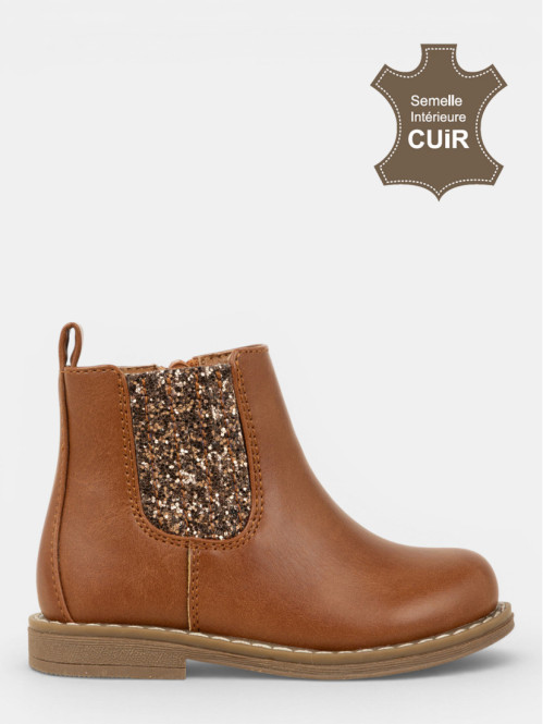 Bottines camel pailletées...