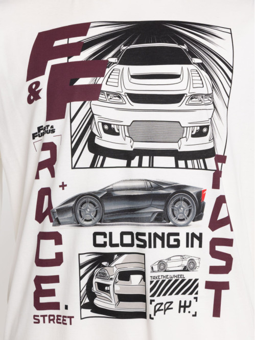 T-shirt blanc motif grande...