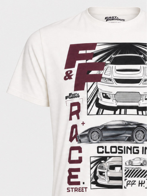 T-shirt blanc motif grande...