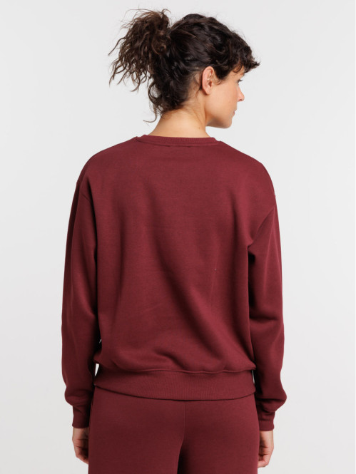 Sweat uni col rond bordeaux...