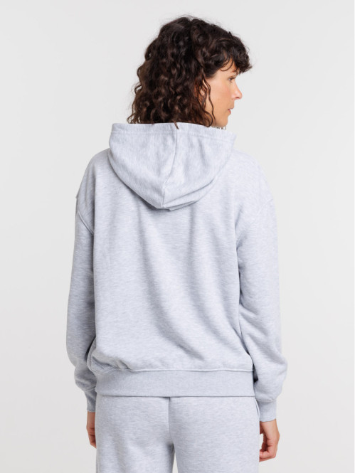 Sweat à capuche femme gris...