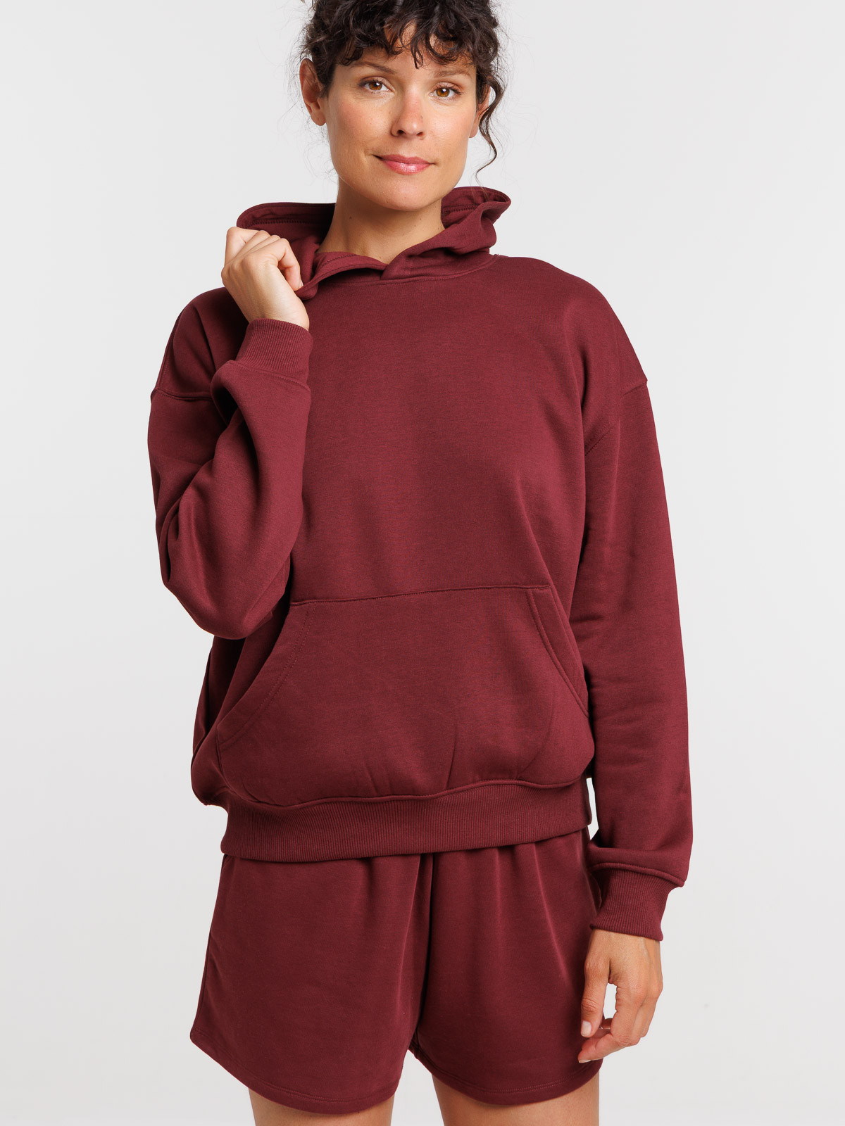 Sweat à capuche femme bordeaux foncé Sweat à capuche femme bordeaux foncé