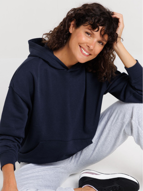 Sweat à capuche large marine navy femme Sweat à capuche large marine navy femme