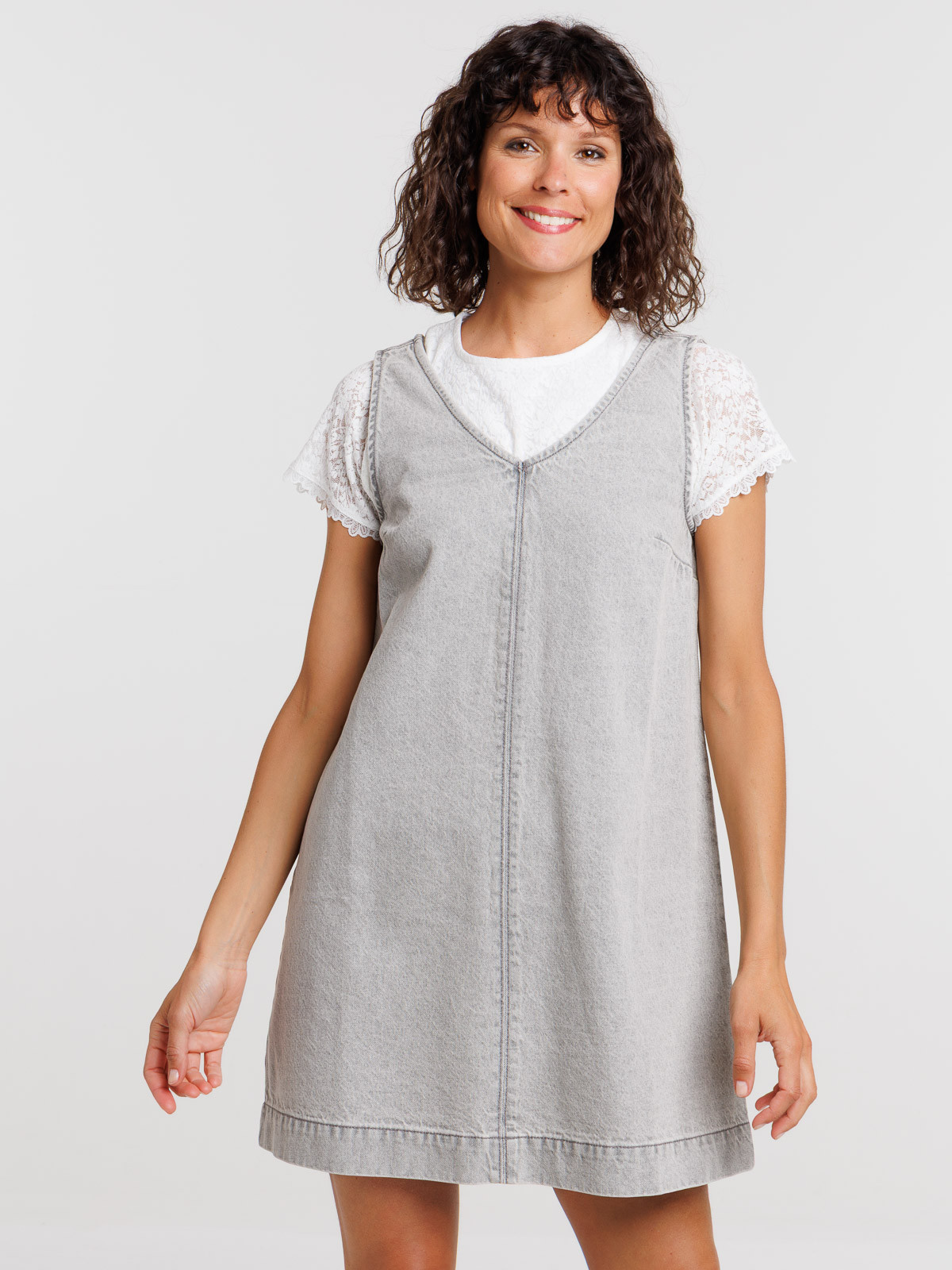 Robe courte gris neige femme Robe courte gris neige femme