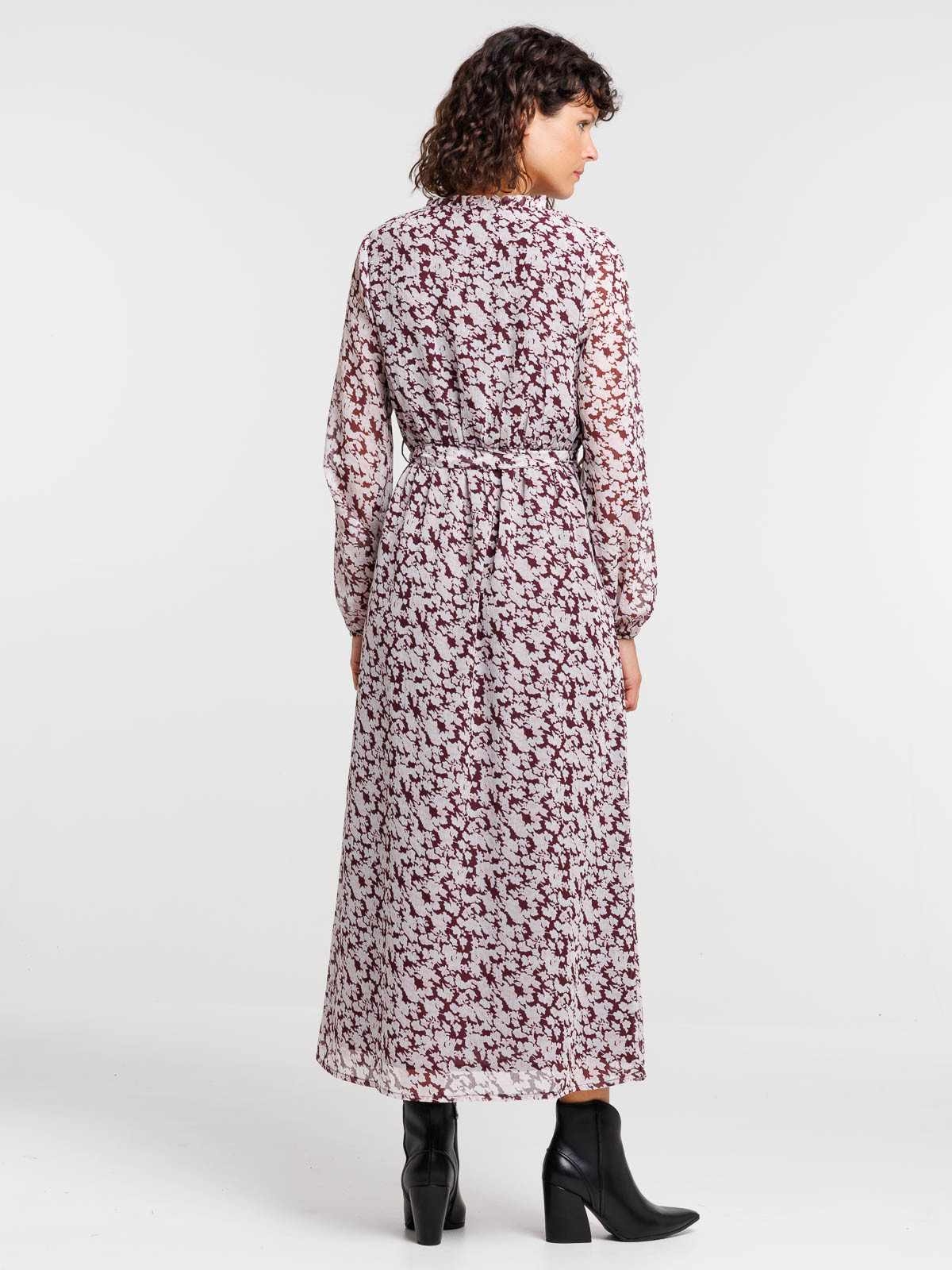 Robe longue imprimé ceinture femme Robe longue imprimé ceinture femme