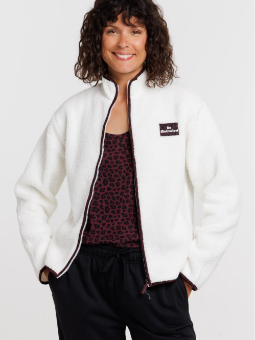 Polaire sherpa écru femme