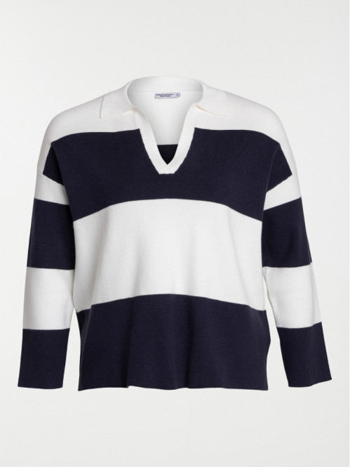 Pull col polo grande taille...