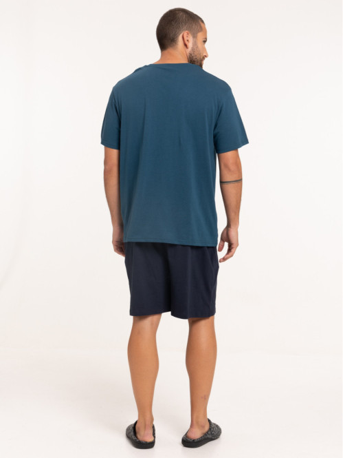 Pyjashort message bleu cascade homme