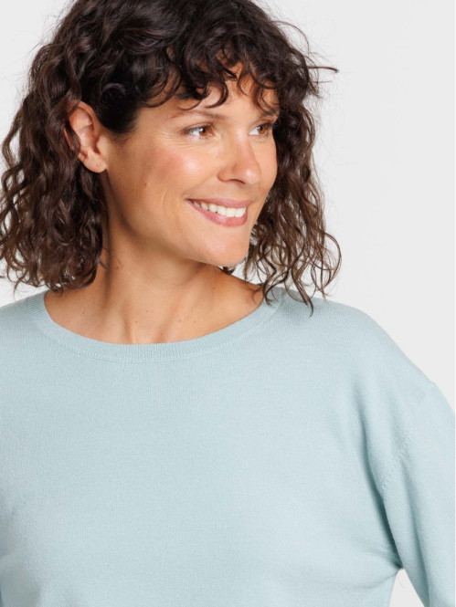 Pull fin col rond bleu...