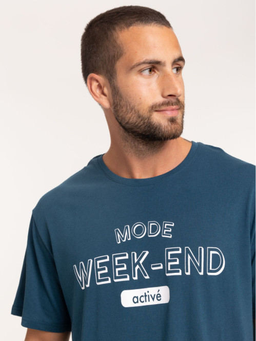 Pyjashort message bleu cascade homme