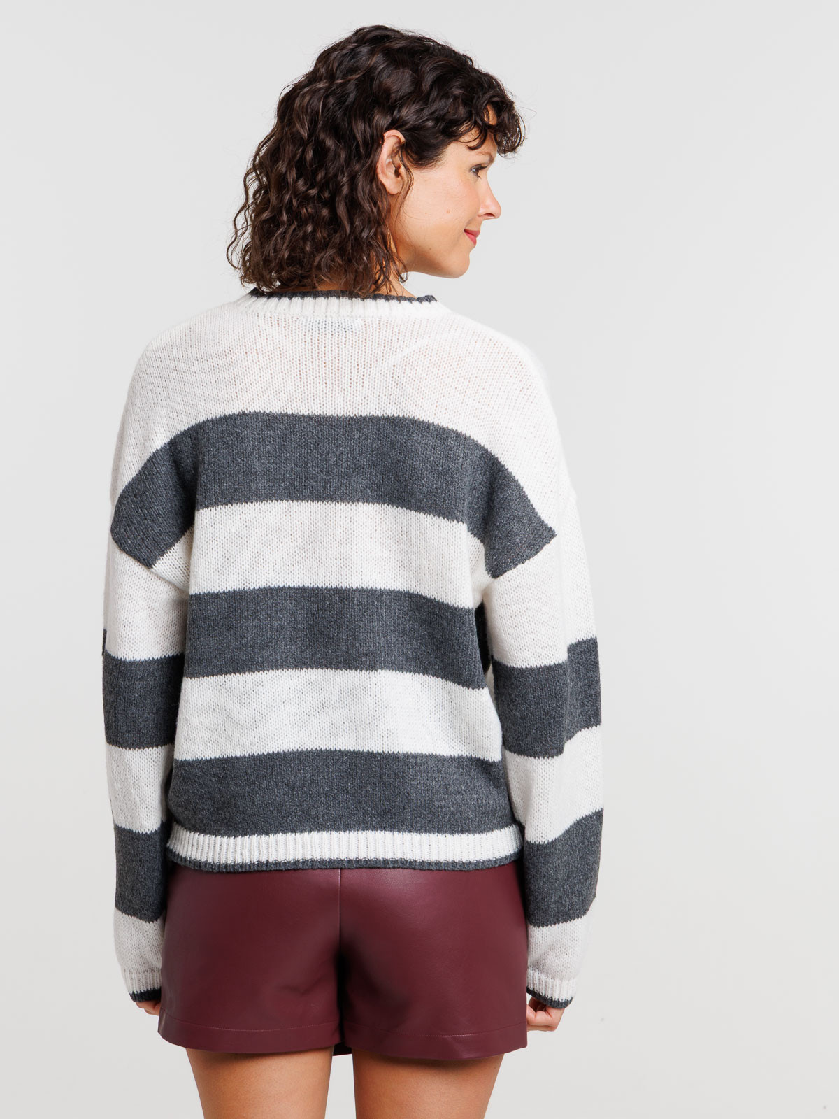 Pull rayé col rond femme Pull rayé col rond femme