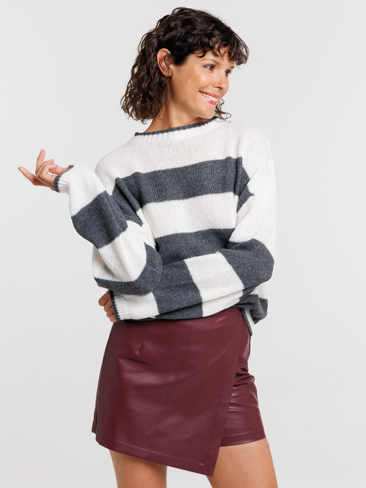 Pull rayé col rond femme Pull rayé col rond femme
