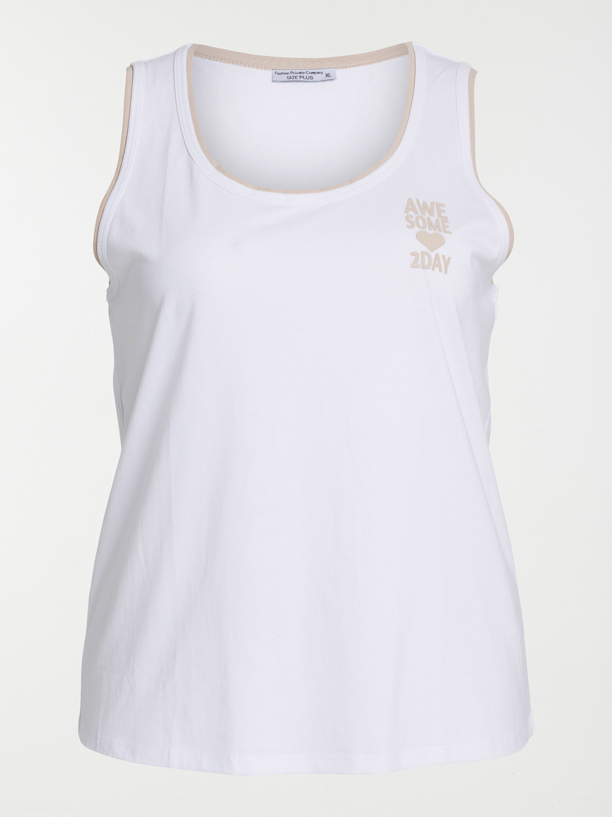 Débardeur blanc grande taille femme Débardeur blanc grande taille femme
