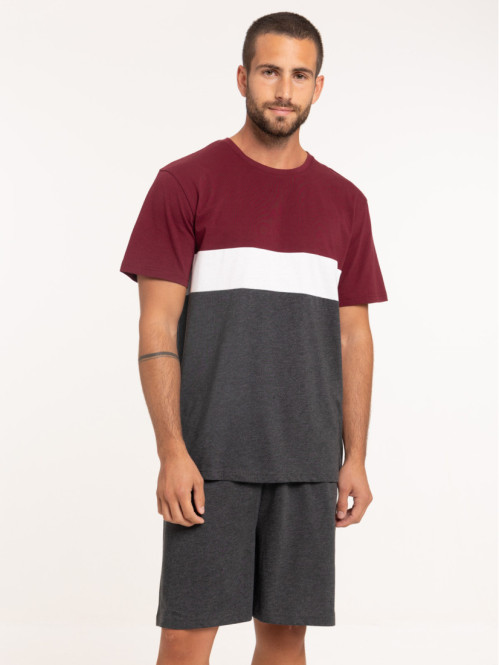 Pyjashort colorblock homme