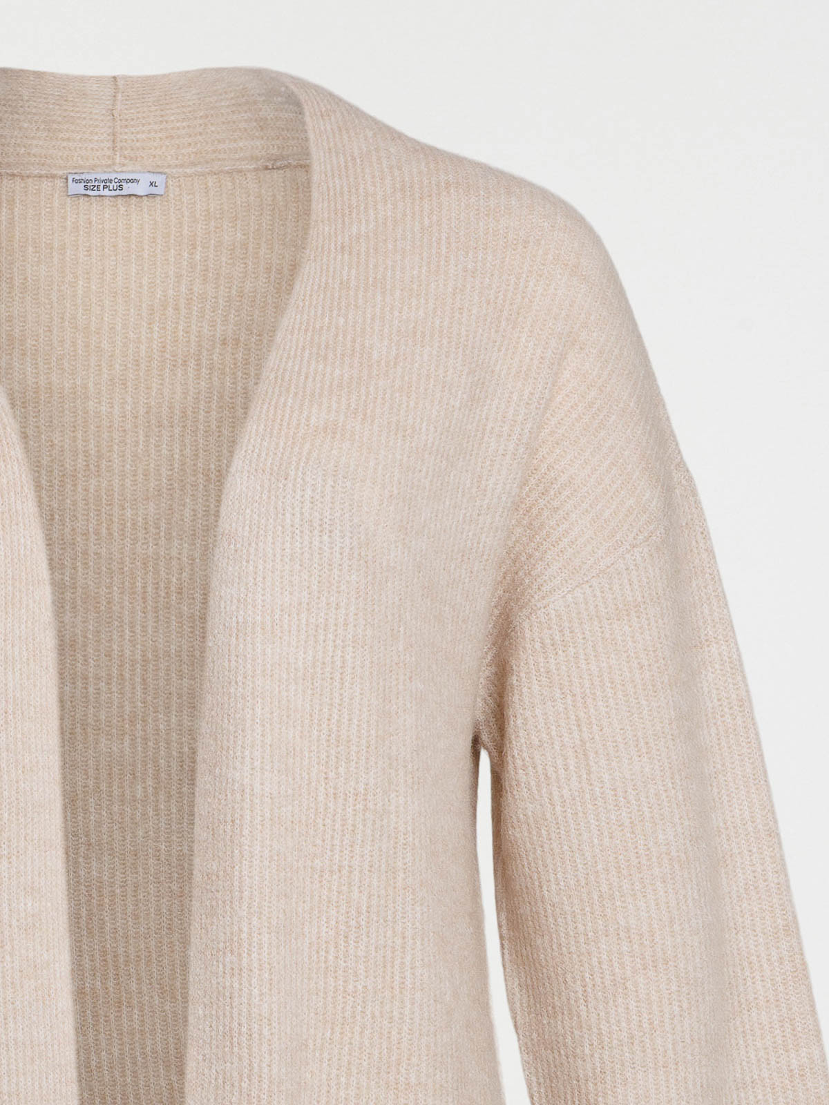 Gilet beige chiné grande taille femme