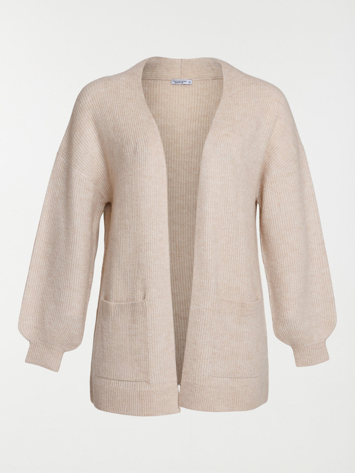 Gilet beige chiné grande taille femme