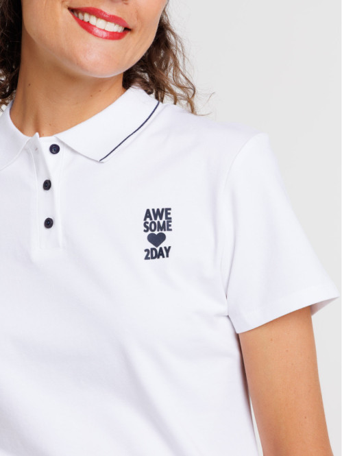 Polo femme blanc awesome today