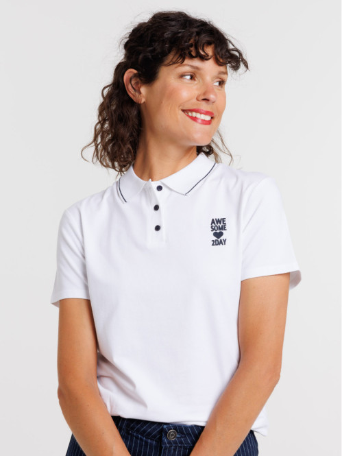 Polo femme blanc awesome today