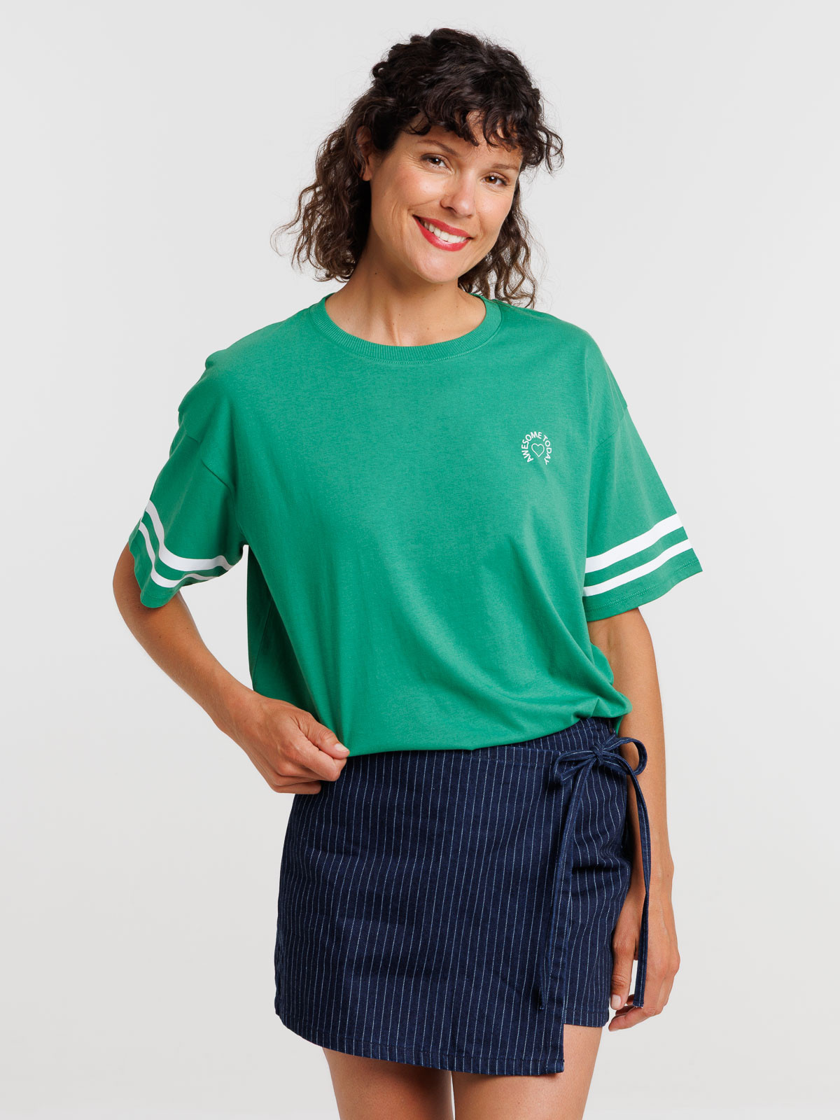 Tee-shirt bicolore awesome today femme Tee-shirt bicolore awesome today femme