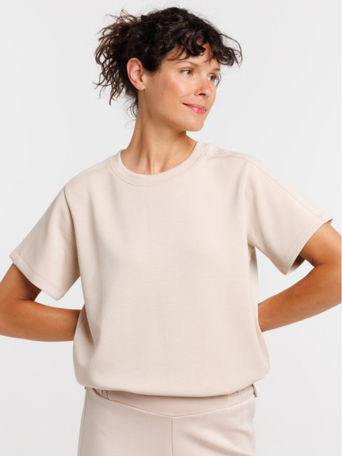 T-shirt beige uni scuba...
