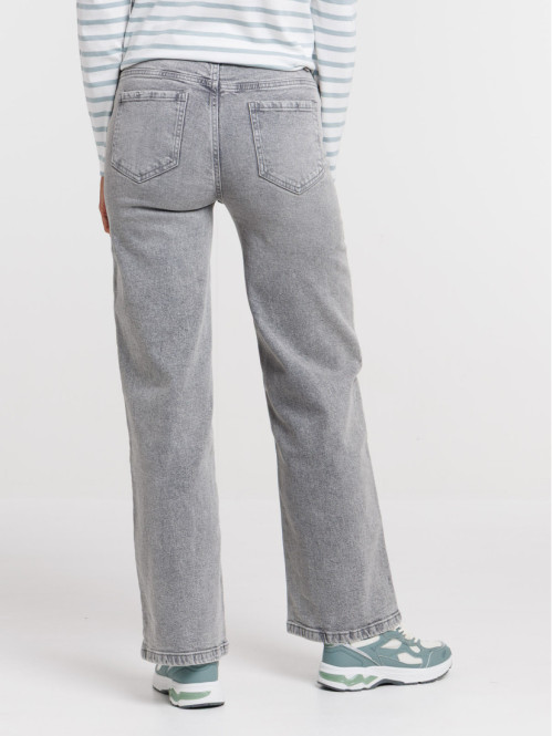 Jean wide leg snow grey femme