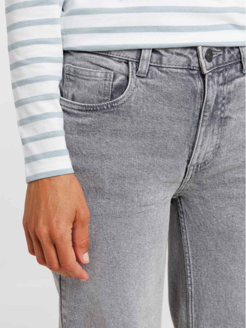 Jean wide leg snow grey femme