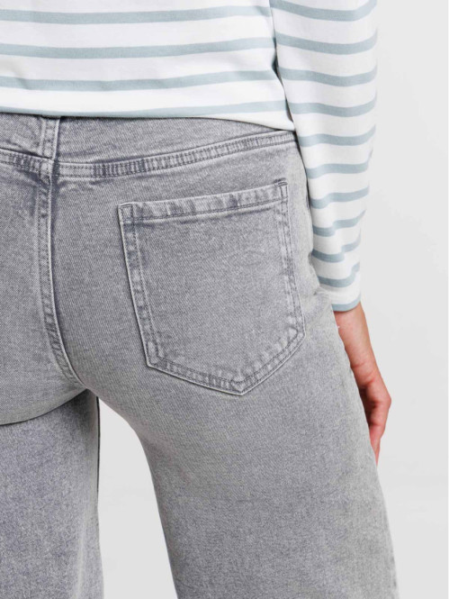 Jean wide leg snow grey femme